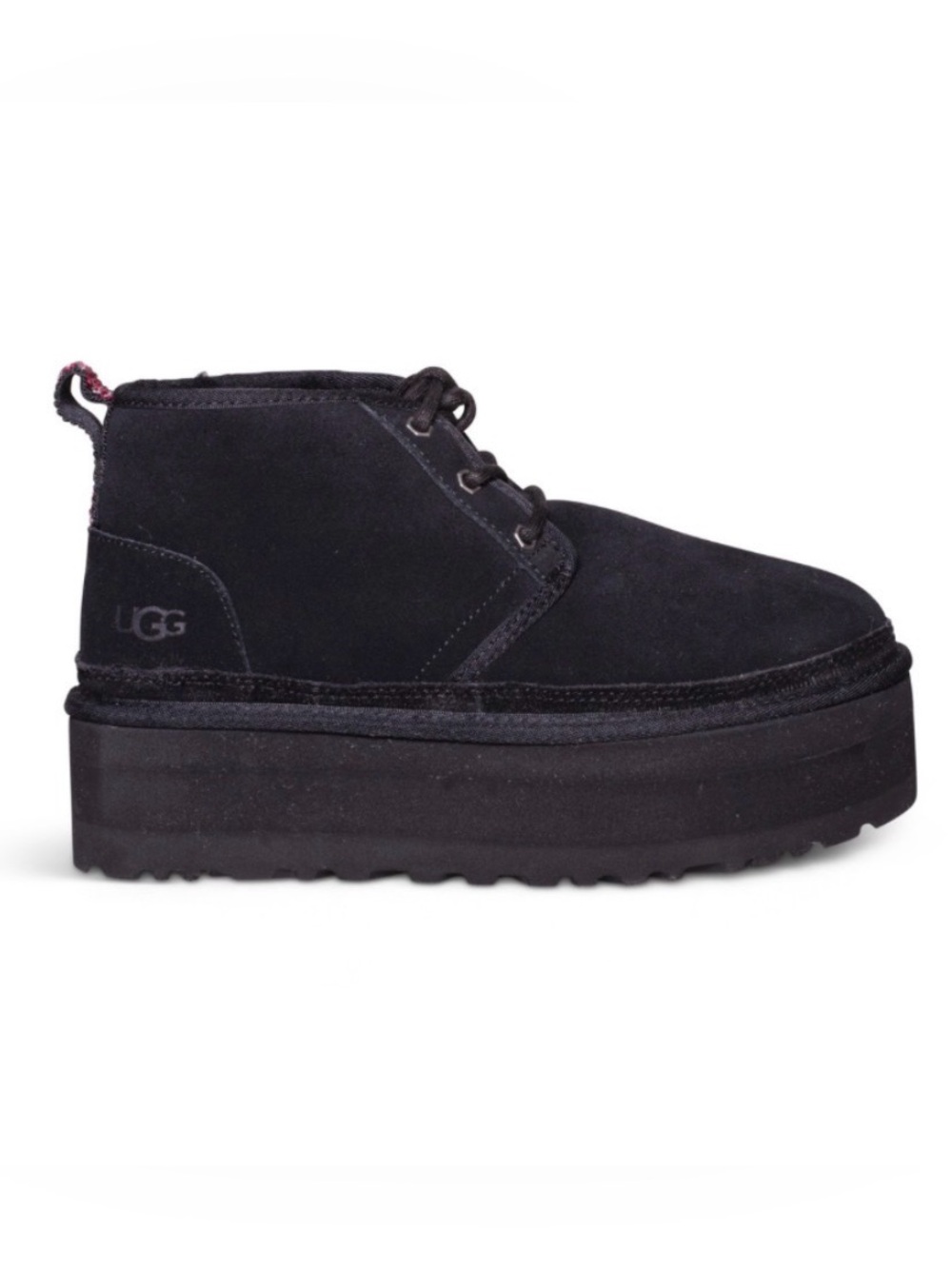 UGG Black Heritage Suede Platform Ankle Boot